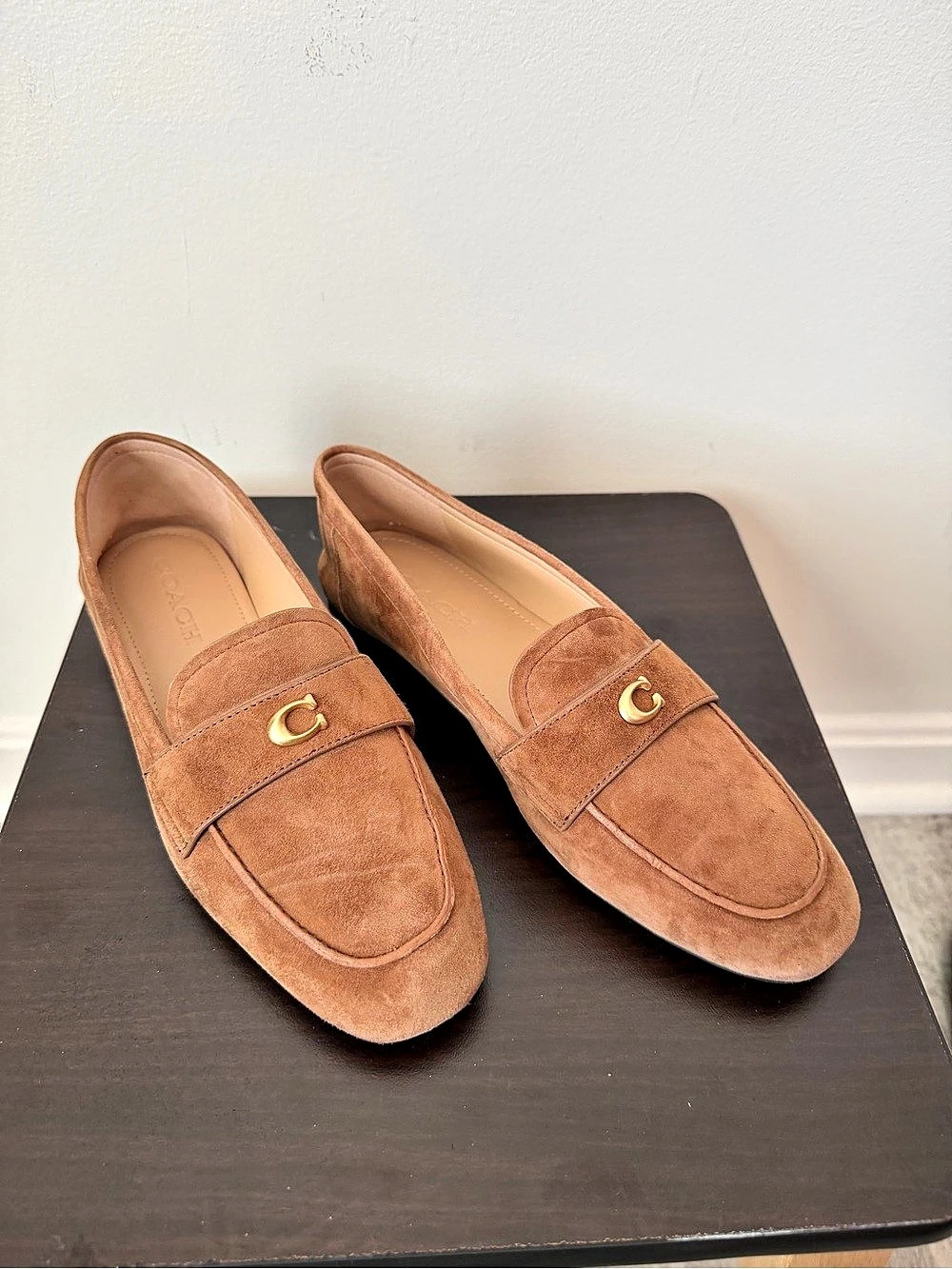 Coach Sculpted C Loafer Suede Brown US 7.5